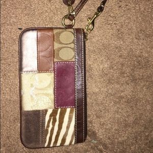 Coach patchwork leather wristlet